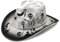WASTEBIN Handbemalter Totenkopf Cowboyhut Einzigartiger Und Trendiger Kopfschmuck Für Cosplay Maskerade Gruselige Totenkopf Cowboyhut Party