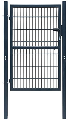 Juroupi Fence Gate Steel 106x248 cm Anthracite,Fence Gate,Fence Gate Garden,Privacy Security,Fencing & Barriers Gate-142027