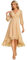 Ever-Pretty Women's Midi Chiffon V Neck 3/4 Sleeves Pleated High-Low A-Line Knee Length Wedding Guest Dress Champagne 14UK