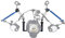 Dual Handle Tray Stabilizer Rig, Underwater Handheld Gimbal Stabilizer with with 1/4 inch Screw Hole, Dual Ball Aluminum Alloy Clamp & Floating Arm for Underwater Camera Housings