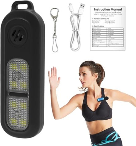 Alarme de sécurité personnelle - Porte-clés d'alarme pour Femmes, Porte-clés sirène personnelle 130 DB avec lumières Flash LED | Porte-clés d'alarme de sécurité avec Chargement USB pour Femmes