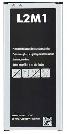 L2M1 Batteria EB-BJ510CBC EB-BJ510CBE per Samsung Galaxy J5 2016 J5(6) SM-J510FN SM-J510FN/DS SM-J510F SM-J510F/DS 3100mAh 11.94Wh 3.85V
