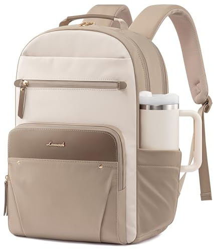 LOVEVOOK Rucksack Damen, Wasserdicht 15,6 Zoll Laptop Rucksäcke Arbeitsrucksack Schulrucksack Teenager für Große Trinkflasche, Elegant Tagesrucksack Schultasche Backpack für Arbeit Schule Uni Reise