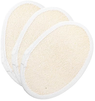 COLLBATH Luffa Schwamm Peeling Pads 3 Stück Natürlicher Körperpeeling Schwamm Mit Elastischem Band Weich Für Dusche Und Hautpflege