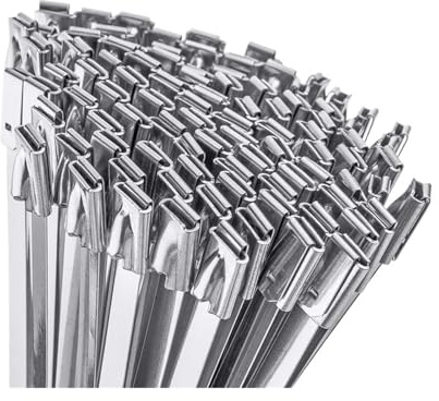 fascette elettricista Fascette stringicavo in acciaio inossidabile, fascette rivestite, in metallo con bloccaggio multiuso(7.9x400mm x100pcs)