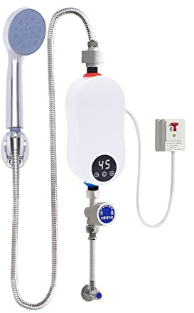 Elektrische Durchlauferhitzer 5500 W Mini Instant Durchlauferhitzer mit Duschkopf und LED-Anzeige Soforte Heizung Instant-Warmwasserbereiter FüR Waschbecken, KüChen, Badezimmer, IPx4 Wasserdichtigkeit