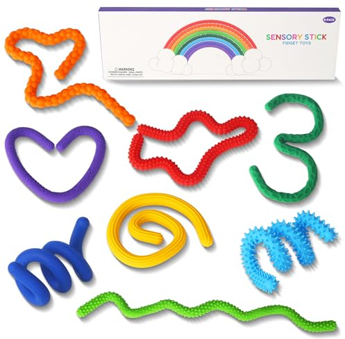 8 Stück Fidget Toys Silikon Sensorik Stick, Sensory Toys Anti Stress Spielzeug für Kinder ab 3 Jahren & Erwachsene, Sensorik Spielzeug zur Stressabbau, Autismus Spielzeug, ADHS Spielzeug