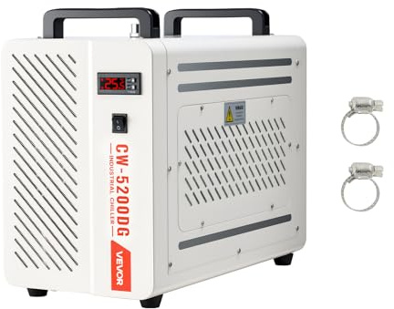 VEVOR Refroidisseur d'Eau Industriel 1600 W Refroidisseur d'Eau avec Compresseur Système de Refroidissement pour Machine de Gravure Laser CO2 et Tubes Laser, avec Réservoir 7 L, Débit Maximal 13 L/min