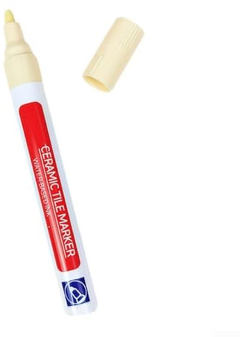 Rotulador multicolor para reparación de lechada, impermeable, de secado rápido, para juntas de suelo y pared, paquete de 3 en negro/dorado/beige/oscuro (beige)