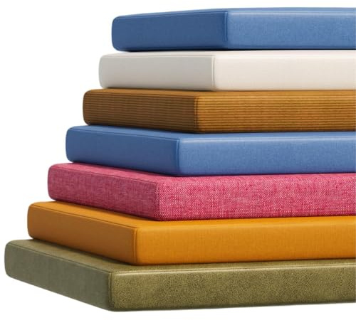 Custom Bench Cushion Any Size, Indoor Outdoor Bench Seat Cushion for Window Seat & Patio Furniture, Waterproof Removable Cover, High Density Foam Support