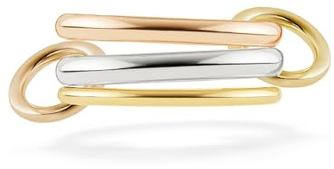 Grewod Ehering Damen Edelstahl Dreifarbig Stapelring 3er-Ring-Set Verlobungsringe Schmuck Größe 54 (17.2)