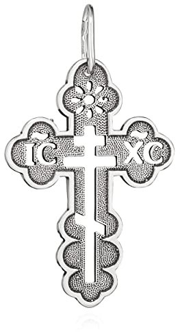 NKlaus croce d'argento croce crocifisso argento 925 ciondolo ortodosso battesimo k81