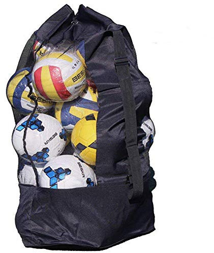 Extra Large Football Carry Bag Mesh Equipment Duffel Bag Heavy Duty Net Ball Shoulder Bag Basketball Volleyball Soccer Rug Ball Tote Storage Sack with Drawstring for 10-15 Balls