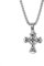JewelryWe Herren Halskette, Edelstahl Retro Irish Celtic Knot Irischen Keltisch Knoten Kreuz Anhänger mit 22 Zoll Kette, Silber