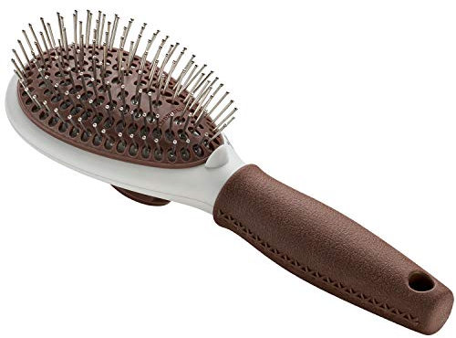 HUNTER SPA Pflegebürste selbstreinigend, für Hunde, 22,5 x 8,0 cm, L, grau / braun