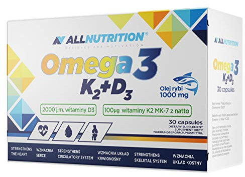 ALLNUTRITION OMEGA 3 K2 D3 ist eine hochwertige Ergänzung, die Fischöl und die Vitamine K2 und D3 enthält.