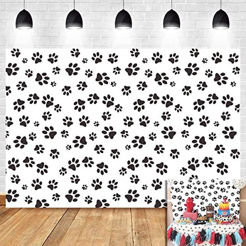 Fotohintergrund mit Paw Patrol-Motiv, für Kindergeburtstage, Hundepfotenabdruck, Fotohintergrund für Neugeborene, Babyparty, Vinyl, 1,5 x 0,9 m