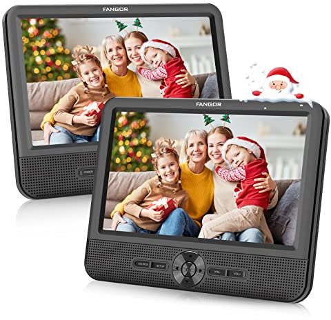 FANGOR 7.5’’ Dual Car DVD Player, Headrest Video CD Player with Two Screens, Supported USB/SD/MMC Card Readers, Last Memory and Regions Free