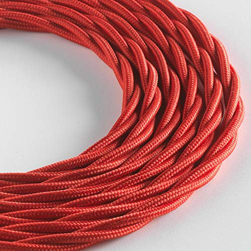 Klartext LUMIÈRE Câble textile tressé pour éclairage 3 x 0,75 mm Rouge 3 m Sécurité maximale contre les chocs.