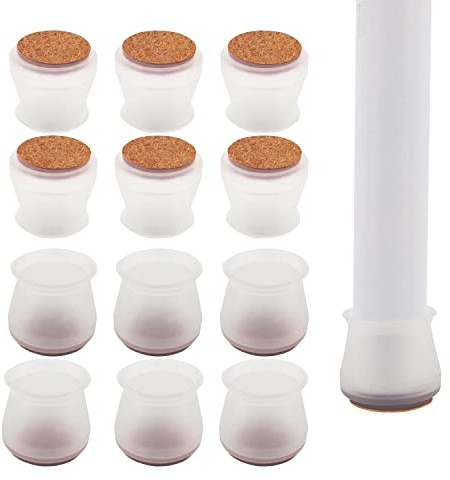 Upgraded 24 Pcs Silicone Chair Leg Caps with Soft Felt Bottom Furniture Chair Leg Floor Protectors Free Moving Furniture Foot Protection Cover Prevents Scratches and Noise