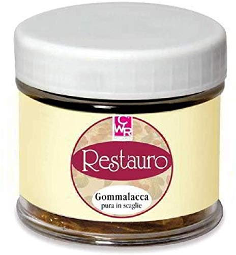 GOMMALACCA in Scaglie per Decoupage 150 ml Gomma LACCA per RESTAURO SCREPOLATURE CWR cod. 07638 per legno, mobili, strumenti musicali.
