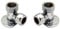 15mm x 3/4 Pair Exposed Shower Valve Back Wall Plate Elbow Chrome Bar Mixer