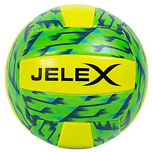 JELEX Softtouch Volleyball. Optimal für Beachvolleyball, hervorragende Sprung- und Flugeigenschaften. Ballgröße 5, für Anfänger, Freizeitspieler und Profis (5, Green/Yellow)