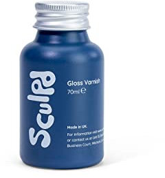 Sculpd Klarlack für lufttrocknende Tonkeramik, glänzender Klarlack für Keramik und Acrylfarbe, wasserdichte Keramik zu Hause herstellen, farbloser kratzfester Lack, 70 ml (Glanz)