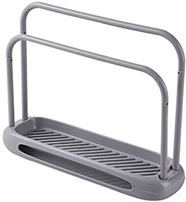 ZHKD Porte Serviettes sur Pied en ABS, Porte Serviette-Organisateur À 2 Niveaux pour Le Rangement De La Cuisine, Organisation À Côté De La Baignoire Ou De La Douche, Peut Contenir des,Gris