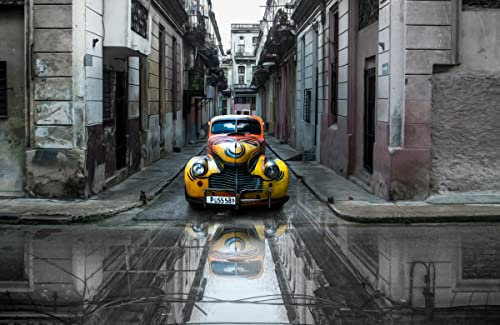 OLDTIMER Fototapete VLIES-500x280 cm (6706A)-Autos Kuba Havanna Cars Fotografie Art Fotokunst Wandtapete-Inkl. Kleister-Vliestapete Bild Dekoration Wand-Dekor Moderne Motiv-Tapete Panorama Poster XXL
