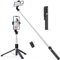 ATUMTEK 49 Selfie Stick Tripod, Stable Tripod Stand with Detachable Bluetooth Remote, Compatible with iPhone 14 Pro Max/14 Plus/14/13/12/11, GoPro, Samsung, LG, Google Smartphones, Black