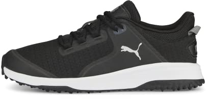 PUMA Golf Herren Fusion Grip Golfschuh, Puma Black-Puma Silver-Quiet Shade, 43 EU
