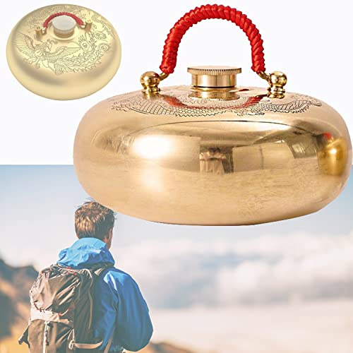 Wnanch Retro Kupfer Wärmflasche Mit Bezug, Auslaufsicher Wärmeflasche 3L 2L 1,5 L1L 0,6 Groß Wärmflaschen Für Kinder Und Erwachsene (Size : 3XL)