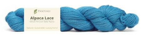 PASCUALI Alpaca Lace |Strickwolle aus 100% Alpakawolle, Alpaka Wolle zum Stricken und Häkeln, 1 Strang - 50g, Farbe:Himmel 44