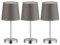 etc-shop Tischleuchten Esszimmer Tischlampe Nachttischlampe Leselampe grau, Textil, Metall nickel matt, 1x E14,DxH 14x32 cm, 3er Set