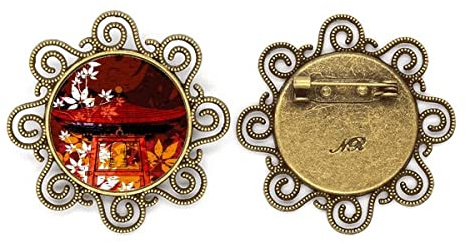Broche en forme de fleur de pavillon japonais pour filles, M