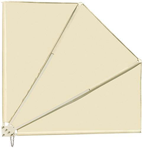 Royal Gardineer Balkonfächer Sichtschutz: Balkonfächer 160 x 140 cm, beige (refurbished) (Balkonsichtschutz Fächer, Fächersichtschutz, Geländerbefestigung)