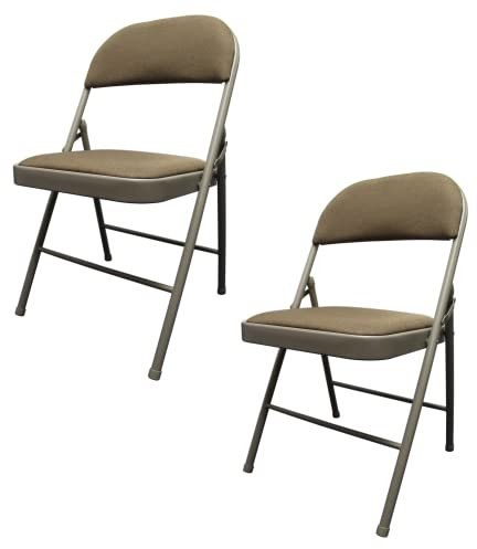 Meta Steel Frame with Fabric Seat Padded Office Work Study Party Dining Folding Chair (2, Grey)