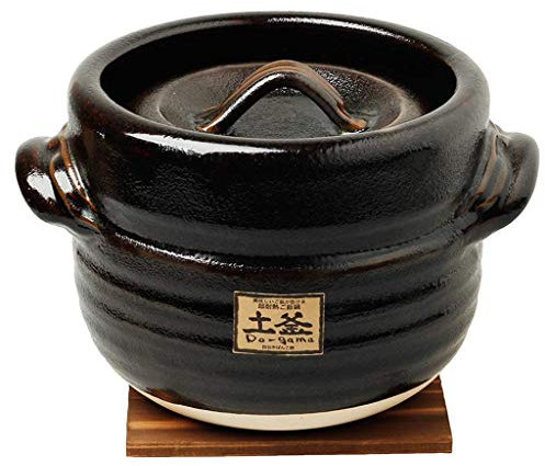 Nutrient Soup Pot Soup Japanese donabe Clay Rice Pot with lid Delicious stew Heat-Resistant Stone Cooker (Black L)