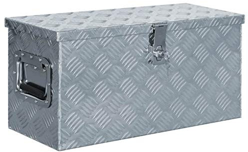 Homgoday Caisse en aluminium 61,5 x 26,5 x 30 cm Argent, boîte à outils