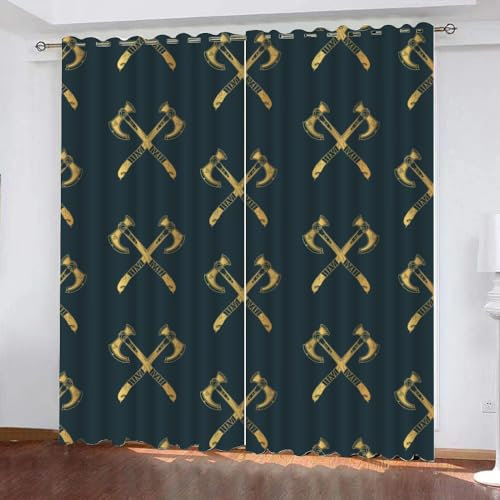 WIKINGER Vorhang mit ösen 2er Set B 280 X H 260 cm Gardinen Blickdicht Kälteschutz Schallschutz Verdunkelung Wärmeisolierende Vorhänge für Wohnzimmer Schlafzimmer