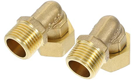 OSALADI 90 Degree Brass Elbow Connector 2pcs Garden Hose Fitting for Water Heater