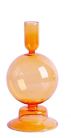 BestAlice Bougeoirs en Verre Bougeoirs Coniques en Verre Coloré Chandelier Bougeoirs en Verre Ondulé Bougeoir en Verre élégant Vases en Verre pour Pièce Maîtresse de Fête à la Maison(Jaune E)