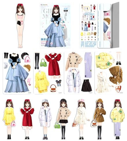 Anziehpuppen Magnetisch, Papierpuppen Zum Anziehen, Magnetic Dress Up Doll, Llenspiel-Kostü -Anziehpuppen Kreative Mode Dress Up Papier Puppe Magnet Outfit Für Kindertag Weihnachten