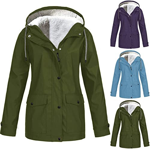 Yolimok Doudoune chaude doublée pour femme, parka, imperméable, veste de mi-saison, parka d'hiver, veste softshell,Manteau avec capuche,Femme Duffle Coat Doublure Polaire Manteau Chaud en Coton