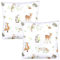 TupTam Kinder Kissenbezug Dekorativ Gemustert mit Hotelverschluss 2er Set, Farbe: Waldtiere/Igel/REH/Fuchs/Kaninchen/Beige, Größe: 80 x 80 cm