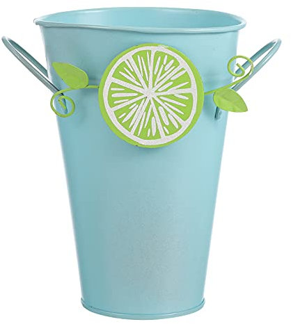 OUSIKA Jarrón, Jarrones for Flores Lata de Leche de Lata Galvanizada Rústica Vintage Metal Shabby Chic Cubo de Flores Jarra Decorativa Maceta Decoración de Granja Jarra de Flores for la Cocina del Hog