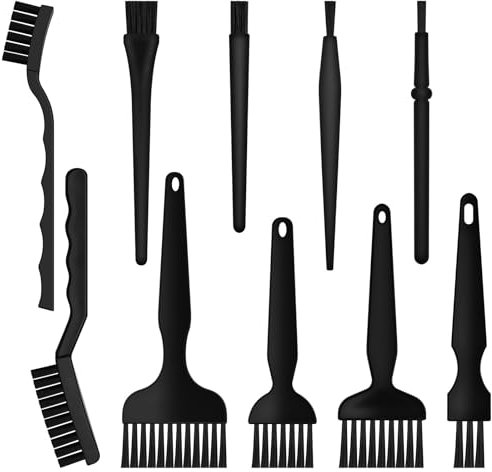 Lot de 10 pinceaux de nettoyage antistatiques en nylon pour carte mère, processeur, GPU, haut-parleur, PC, kit de nettoyage intérieur, brosse de nettoyage du clavier et du sol conducteur