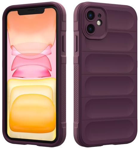 Custodia Compatibile con iPhone 11, Silicone Custodia per Tutto il Corpo, Copertura Antiurto con Fotocamera Protettivo, Cover Morbida al Tatto con Fodera in Microfibra - Viola Scuro