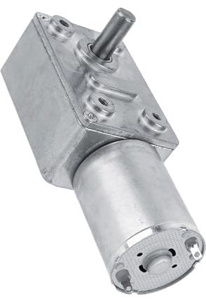 LUCKDANO Moteur électrique avec Motoréducteur à Vis sans Fin Réversible à Couple élevé – Moteur de Réduction 12 V CC pour Fenêtres, Portes et Treuil Miniature (5RPM)